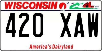 WI license plate 420XAW