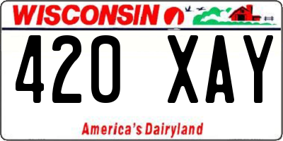 WI license plate 420XAY