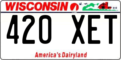 WI license plate 420XET