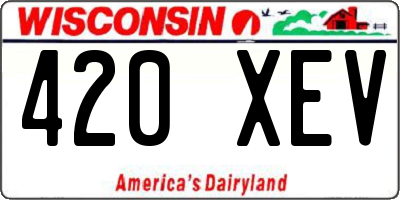 WI license plate 420XEV
