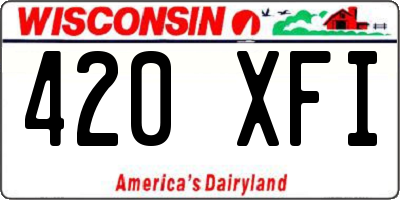 WI license plate 420XFI