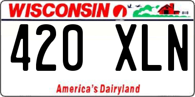 WI license plate 420XLN