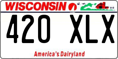 WI license plate 420XLX