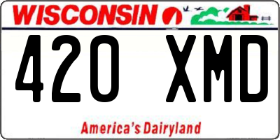 WI license plate 420XMD