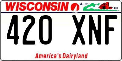 WI license plate 420XNF