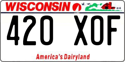 WI license plate 420XOF