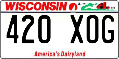 WI license plate 420XOG