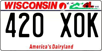 WI license plate 420XOK