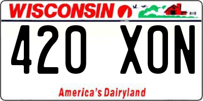 WI license plate 420XON