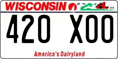 WI license plate 420XOO