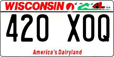 WI license plate 420XOQ