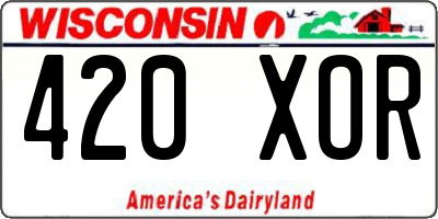 WI license plate 420XOR