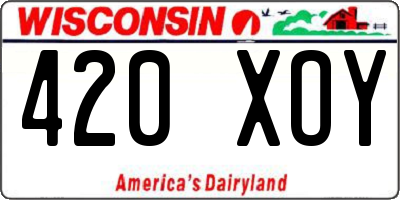 WI license plate 420XOY