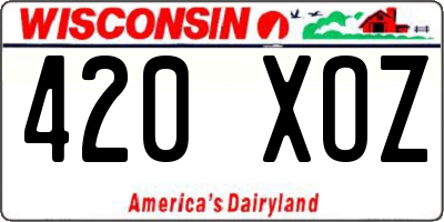 WI license plate 420XOZ