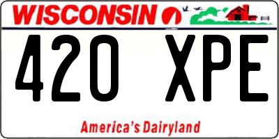 WI license plate 420XPE