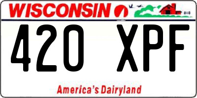 WI license plate 420XPF