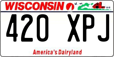 WI license plate 420XPJ