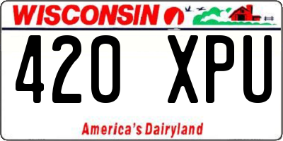 WI license plate 420XPU