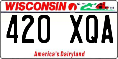 WI license plate 420XQA