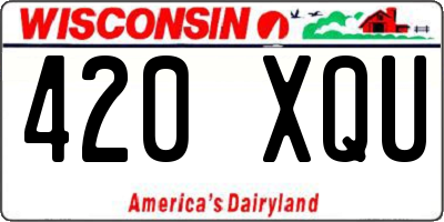 WI license plate 420XQU