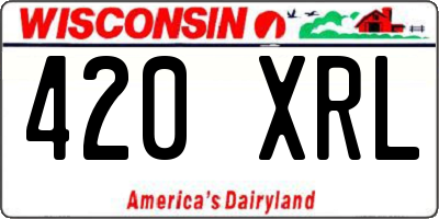 WI license plate 420XRL