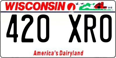 WI license plate 420XRO