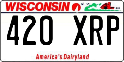 WI license plate 420XRP
