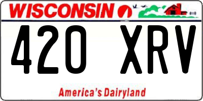 WI license plate 420XRV