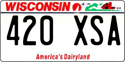 WI license plate 420XSA