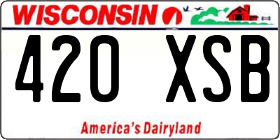 WI license plate 420XSB