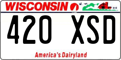 WI license plate 420XSD