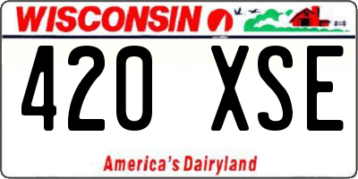 WI license plate 420XSE