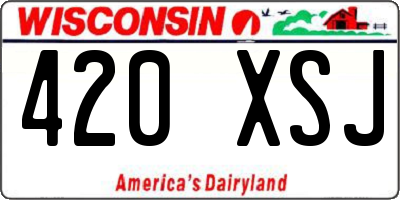 WI license plate 420XSJ