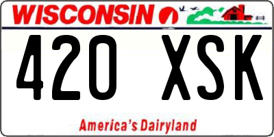 WI license plate 420XSK