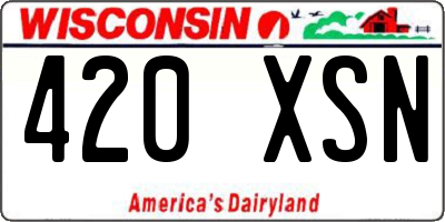WI license plate 420XSN