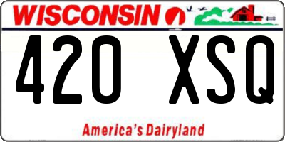 WI license plate 420XSQ