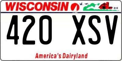 WI license plate 420XSV