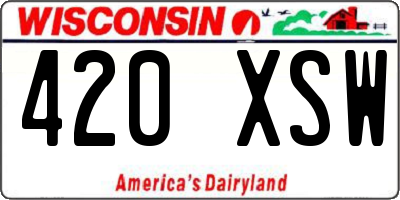 WI license plate 420XSW