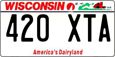 WI license plate 420XTA