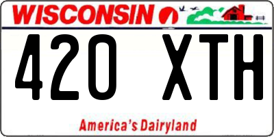 WI license plate 420XTH
