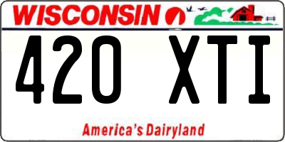 WI license plate 420XTI