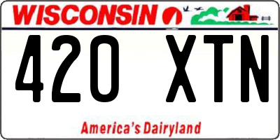 WI license plate 420XTN