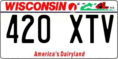 WI license plate 420XTV