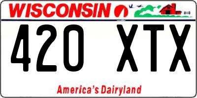 WI license plate 420XTX