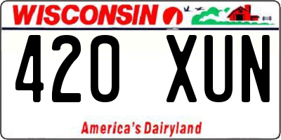 WI license plate 420XUN