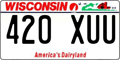 WI license plate 420XUU