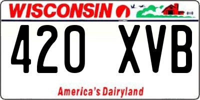 WI license plate 420XVB