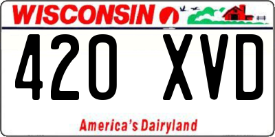 WI license plate 420XVD