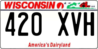 WI license plate 420XVH