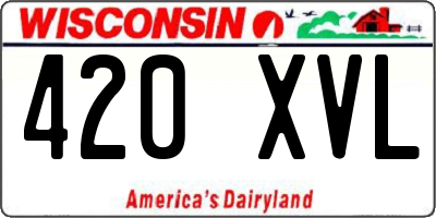 WI license plate 420XVL